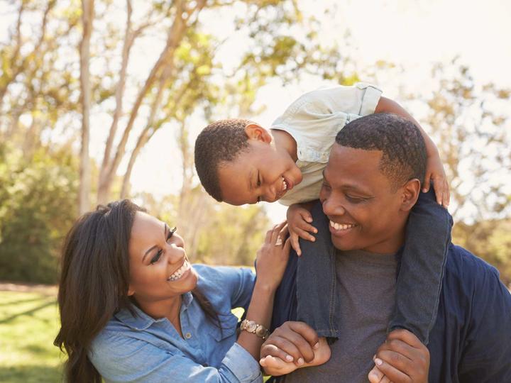 Smiling family photo