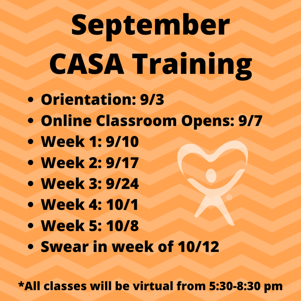 Chattahoochee CASA Virtual Training flyer