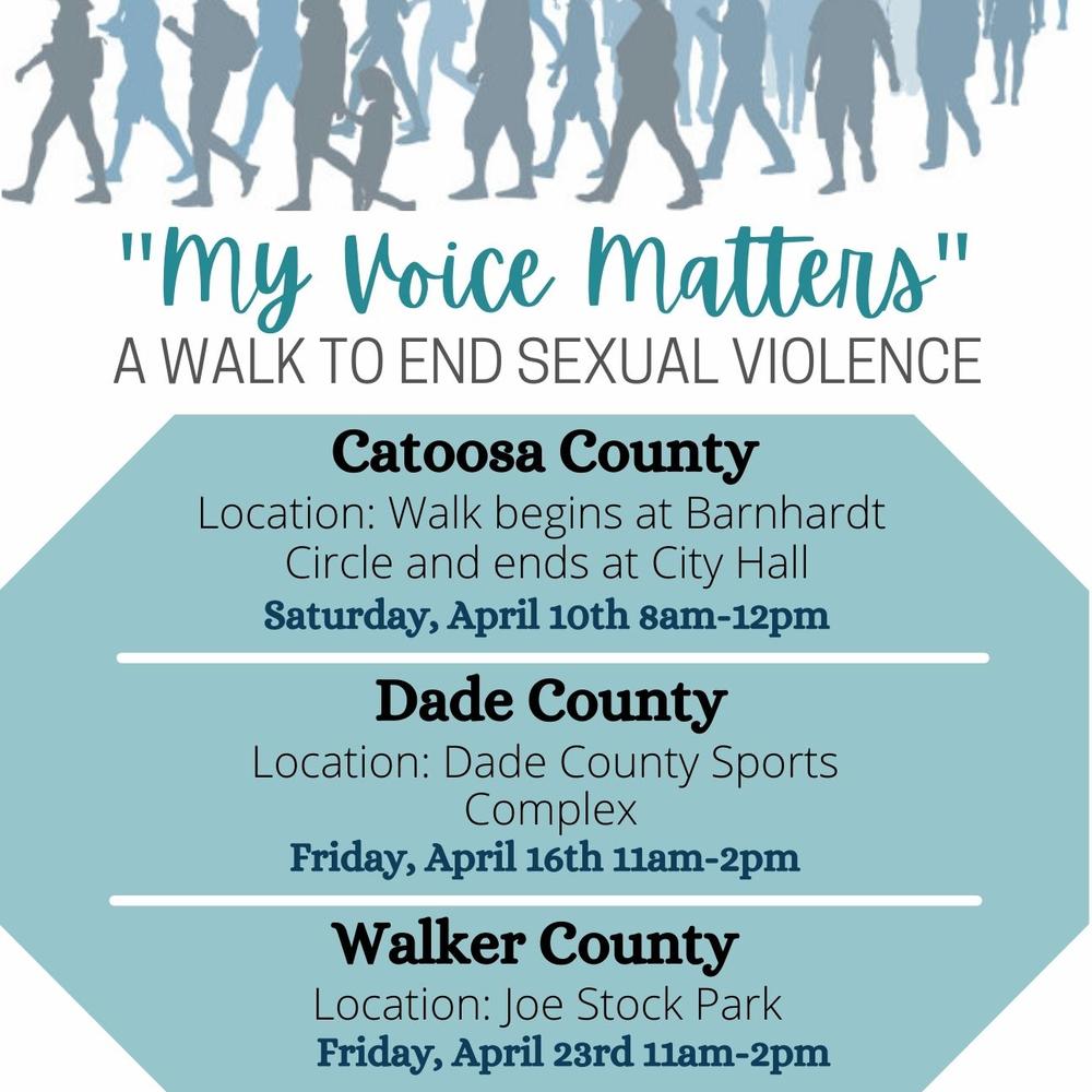       "My Voice Matters" Walk to End Sexual Violence 
  