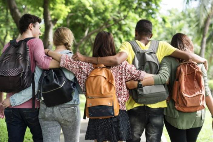 People wearing backpacks